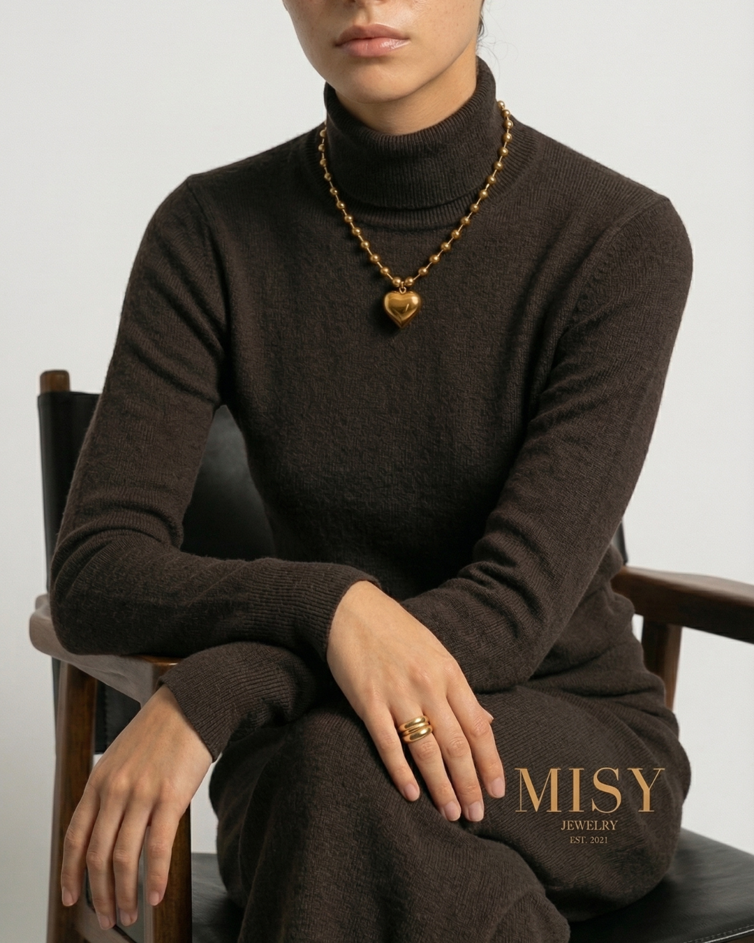 316L Ball Heart Necklace 詳細画像3｜Misy Jewelry