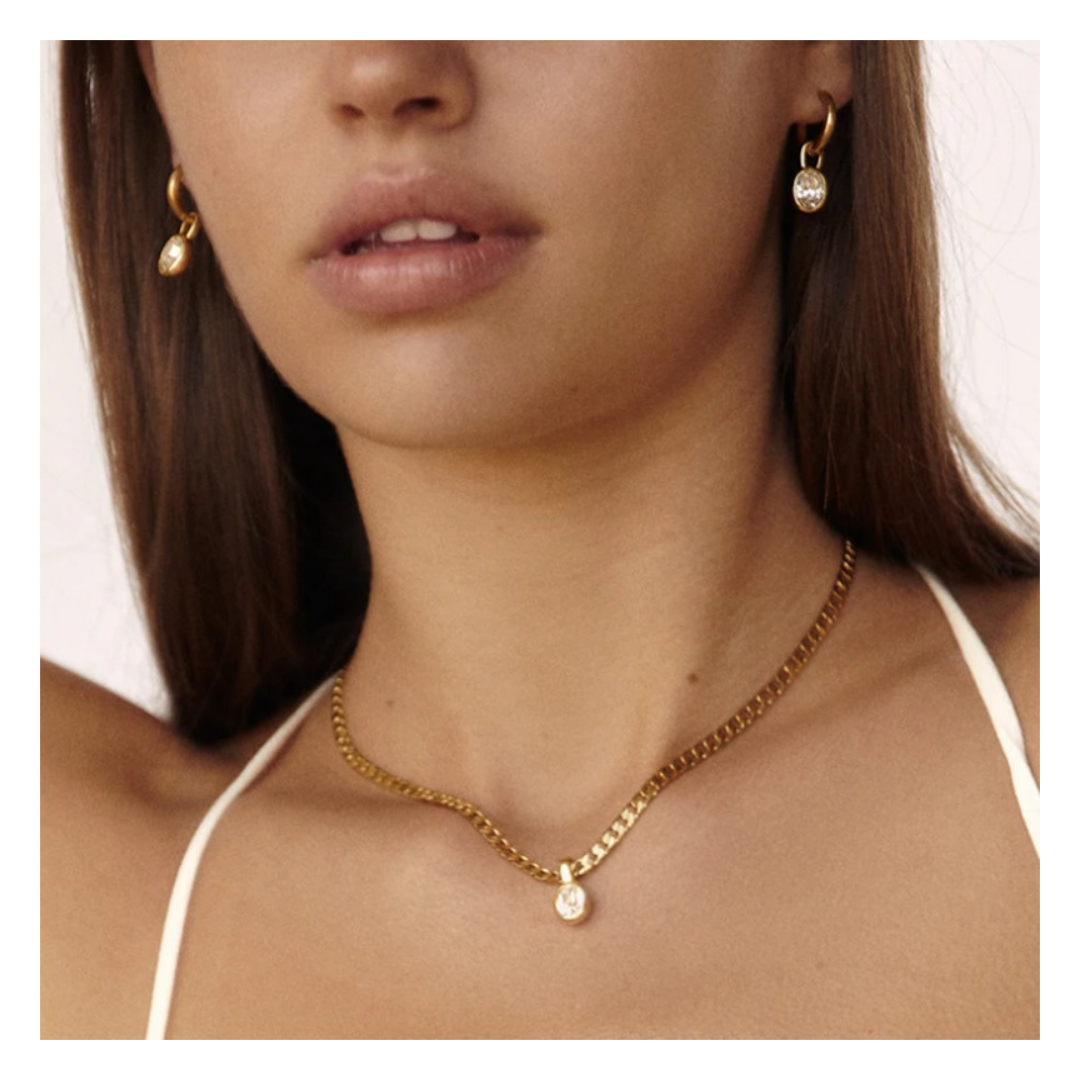 316L Zirconia Flat Necklace — ディテール | ネックレス | サージカルステンレス316L | Misy Jewelry