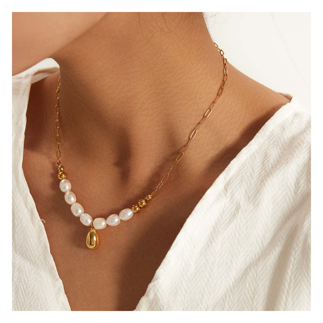 316L Perl Drop Necklace - ネックレス｜Misy Jewelry