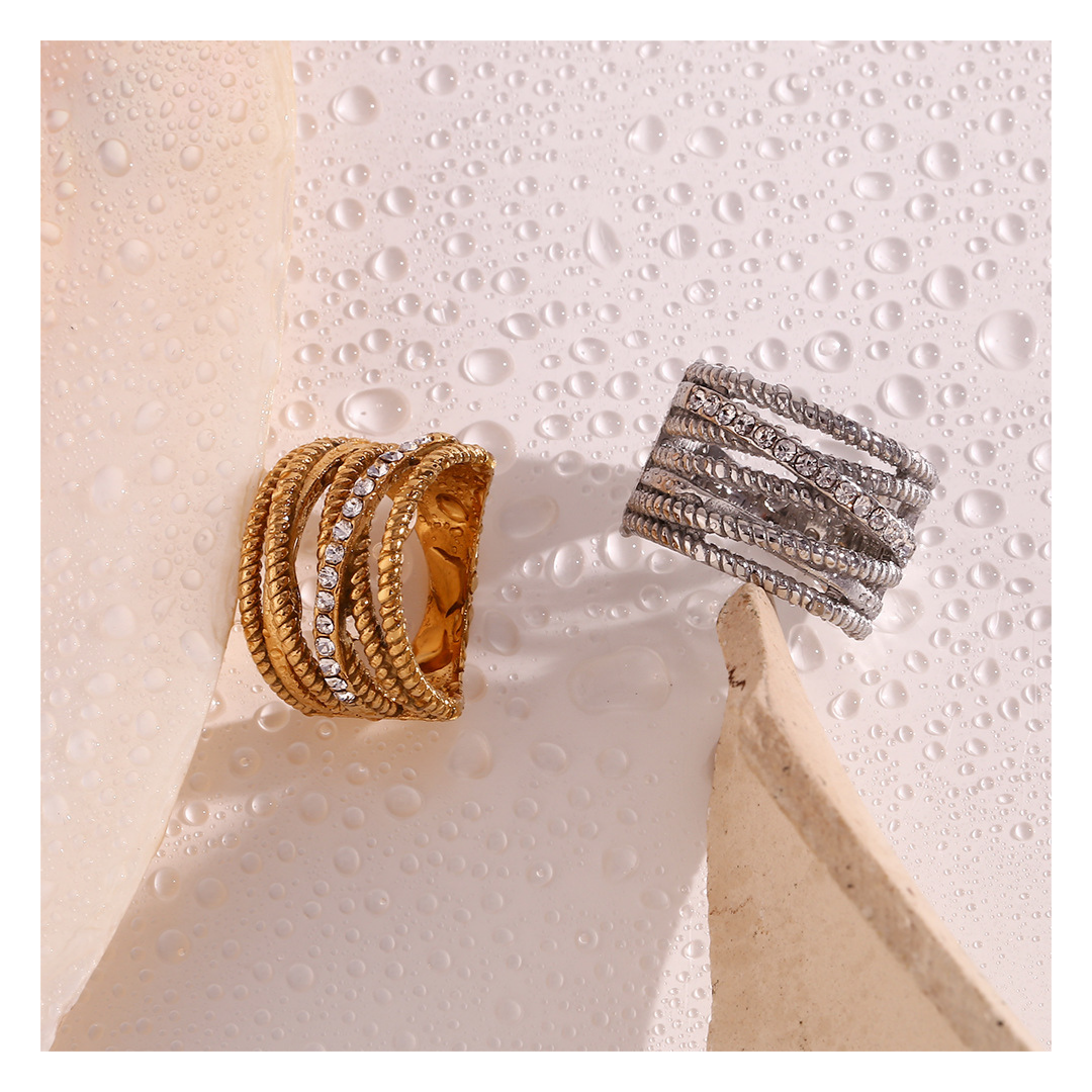 316L Twisted Zirconia Ring 詳細画像4｜Misy Jewelry