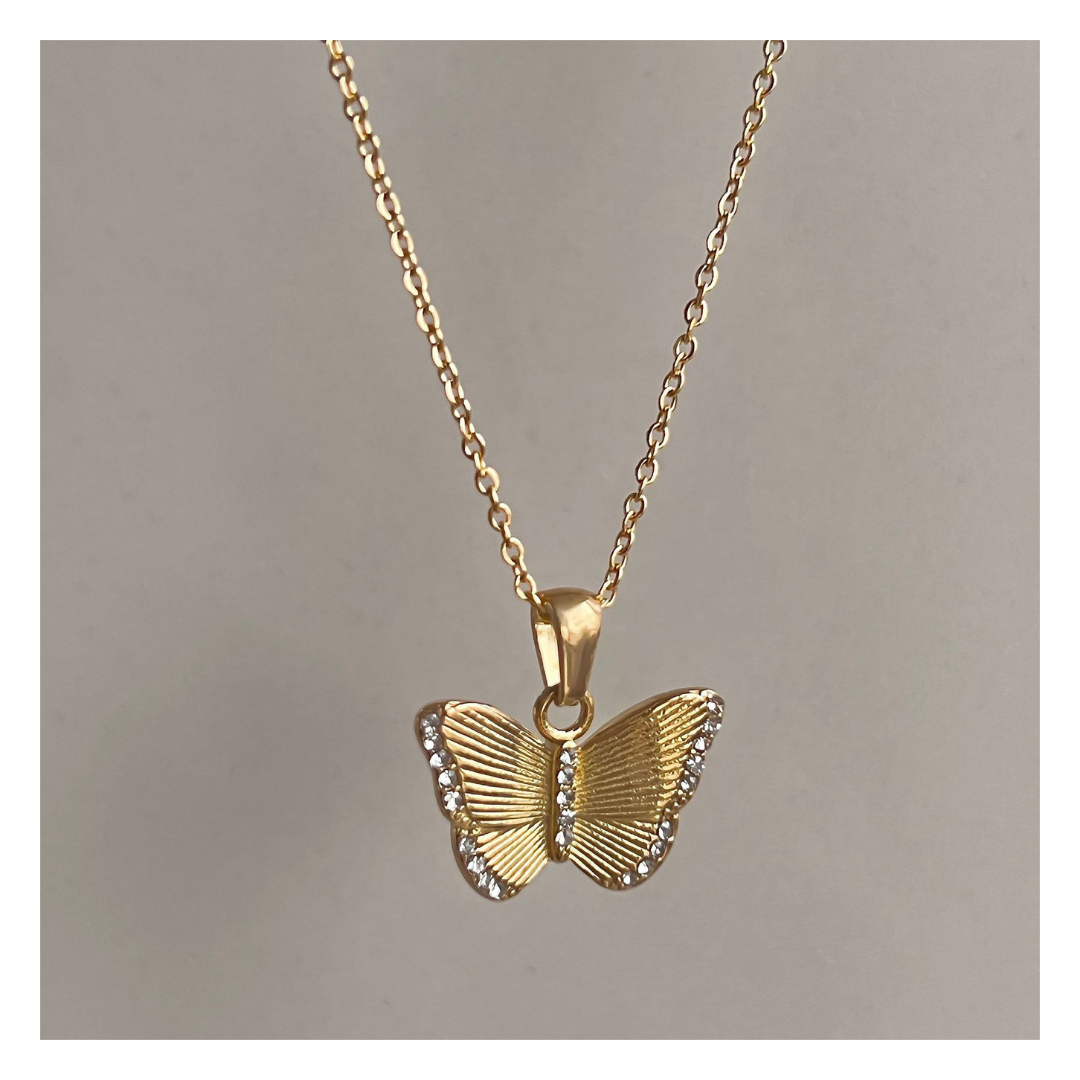 316L Zirconia Butterfly Necklace 詳細画像1｜Misy Jewelry
