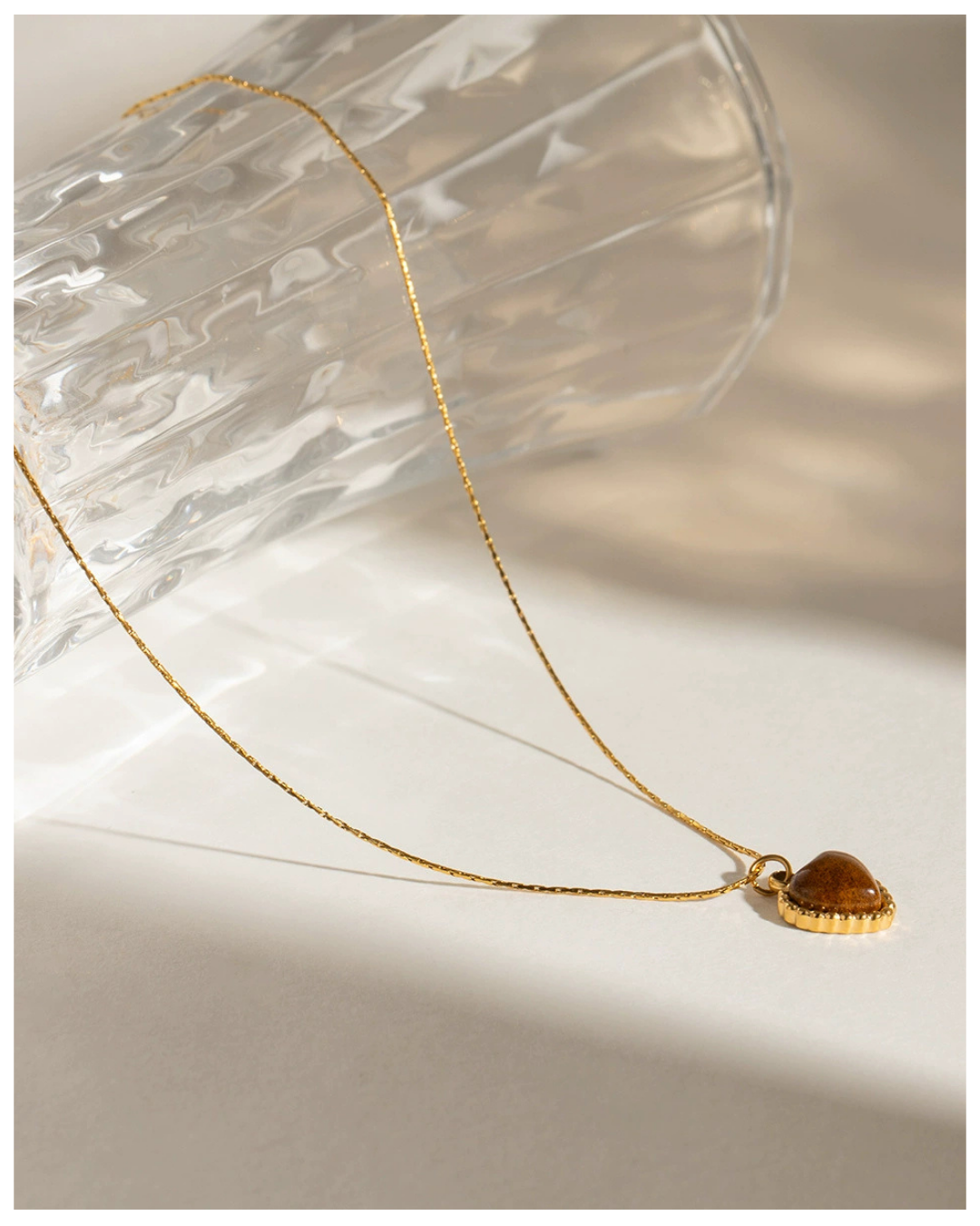 316L Tiger Eye Heart Necklace — ディテール | ネックレス | サージカルステンレス316L | Misy Jewelry
