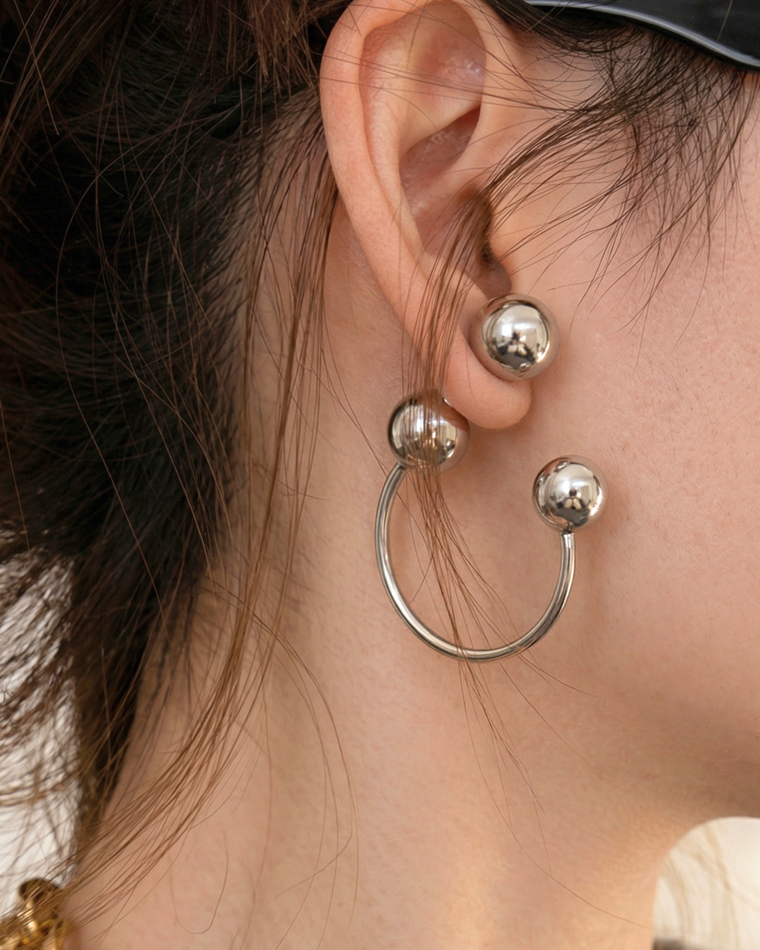 316L Elegant Sphere Pierce1 詳細画像1｜Misy Jewelry
