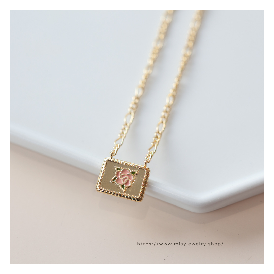 316L Rose Plate Necklace - ネックレス｜Misy Jewelry