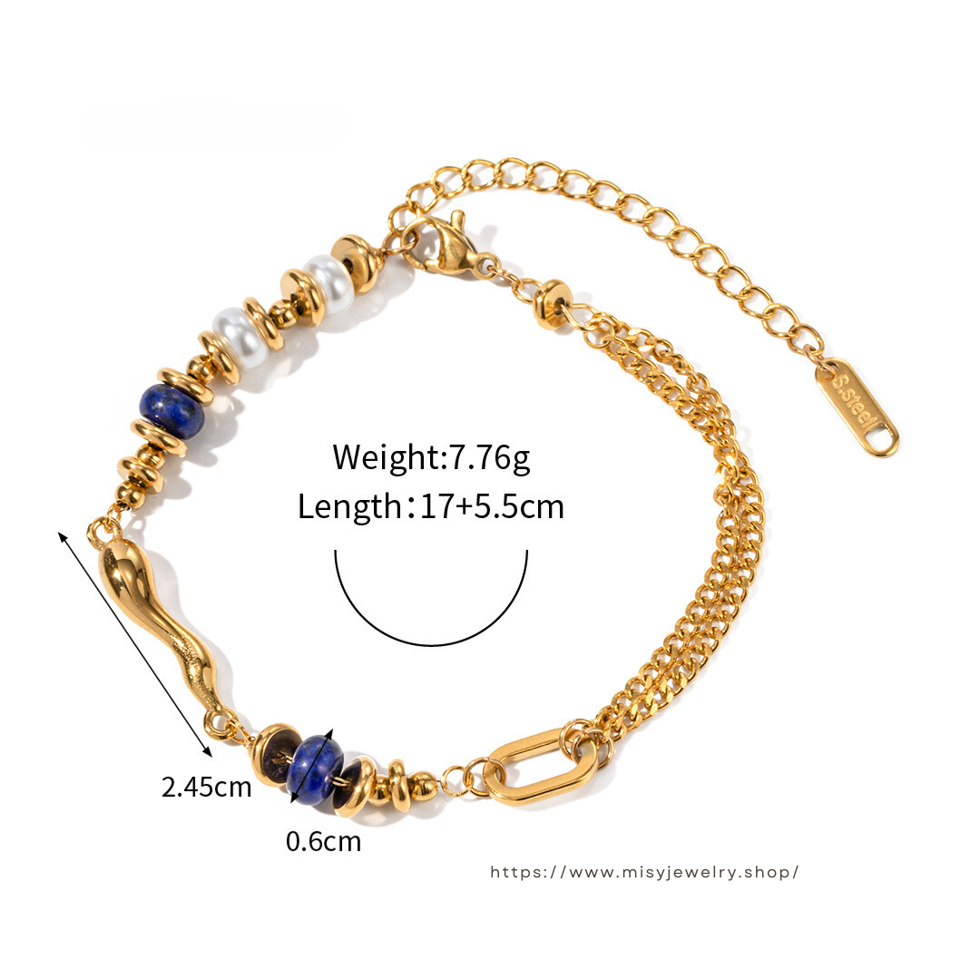 316L Bent Beads Bracelet 詳細画像3｜Misy Jewelry