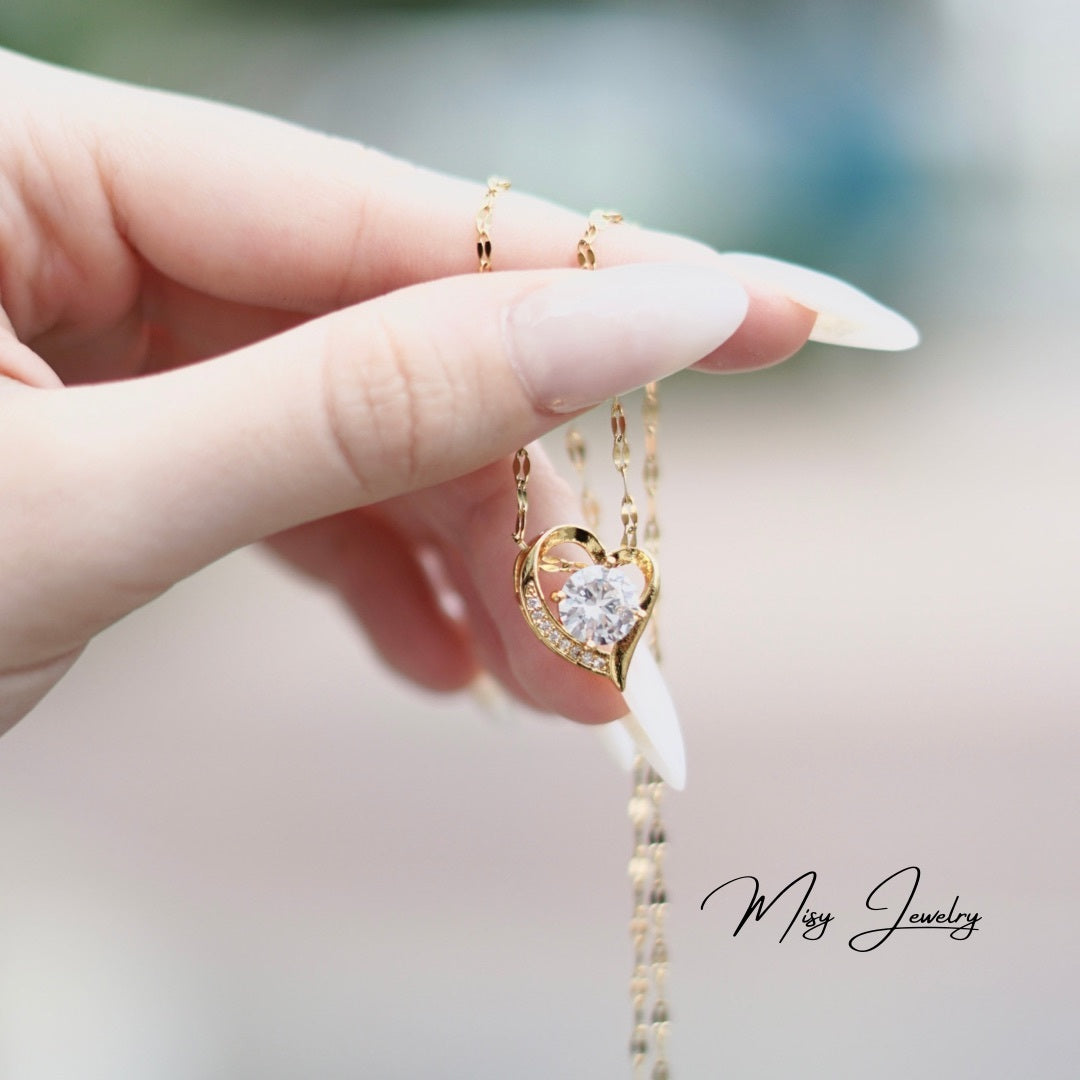 316L Heart zirconia necklace - ネックレス｜Misy Jewelry
