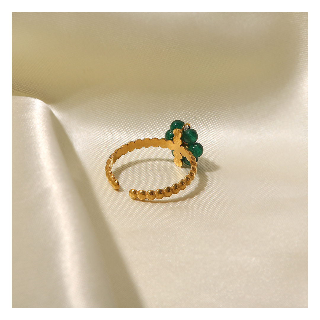 316L Green Flower Ring 詳細画像3｜Misy Jewelry