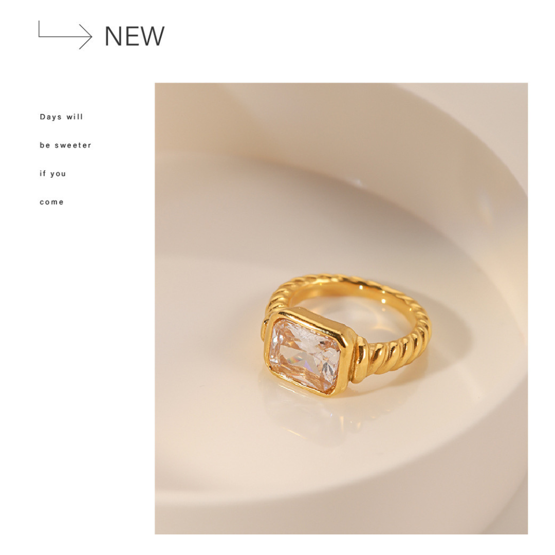 316L Zirconia Ring X cut - リング｜Misy Jewelry