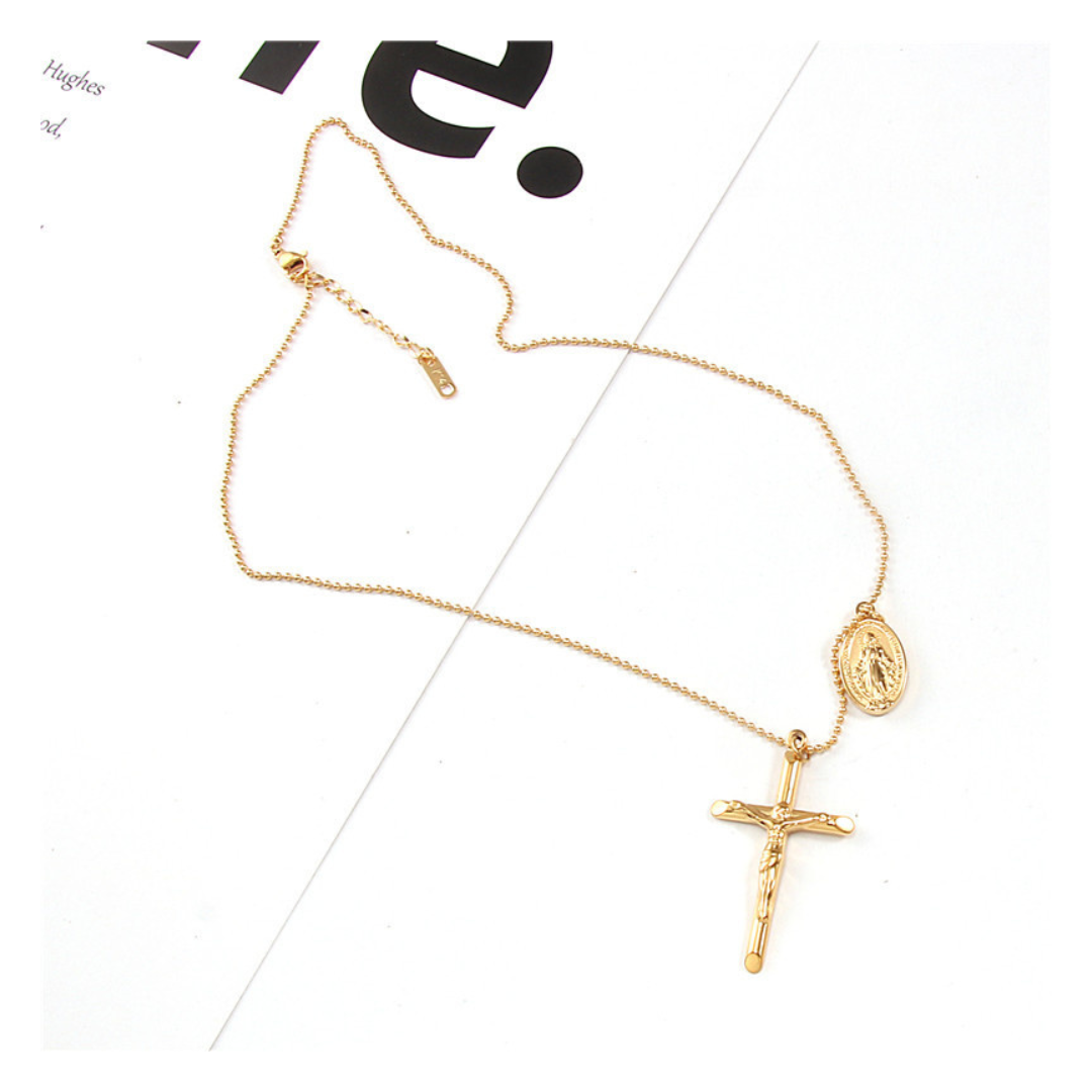 316L Coin Cross Necklace 詳細画像2｜Misy Jewelry