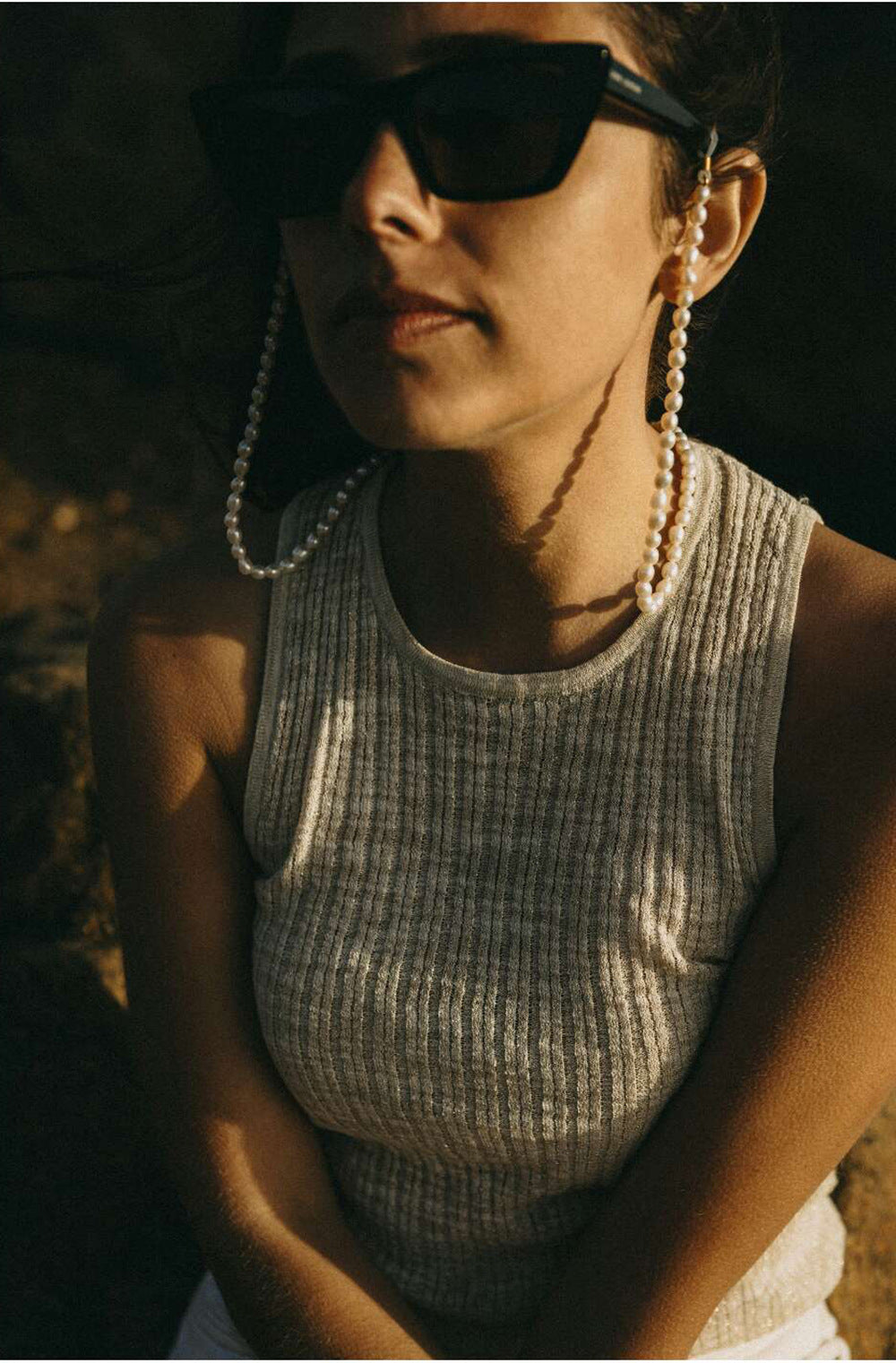 316L Sunglass Chain Perl Necklace 詳細画像9｜Misy Jewelry