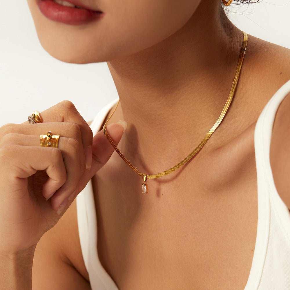 316L Snake Zirconia Green Or White 詳細画像2｜Misy Jewelry