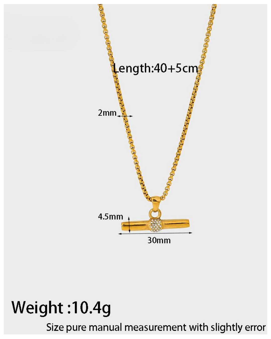 316L T-Bar Glow Necklace — ディテール | ネックレス | サージカルステンレス316L | Misy Jewelry