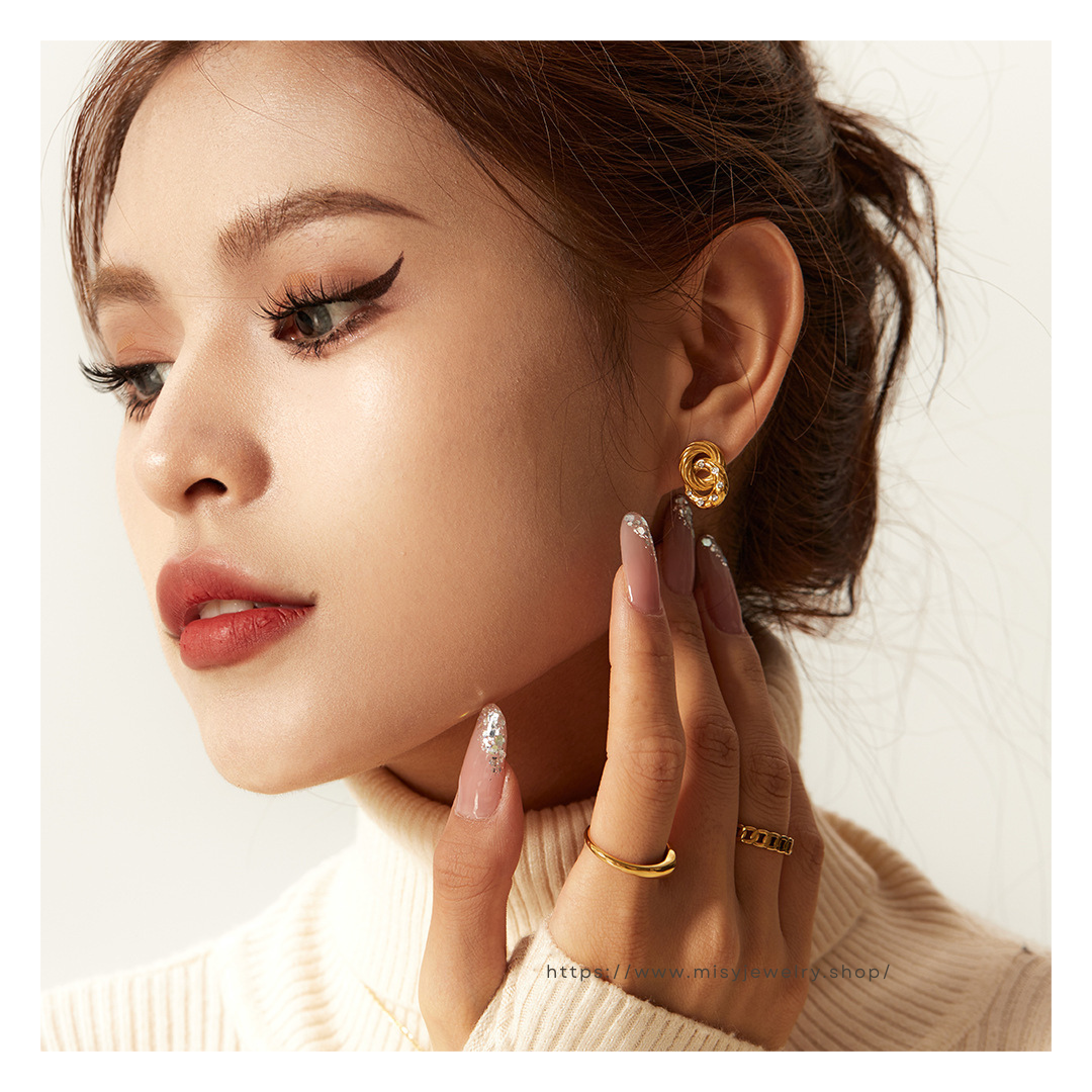 316L Zirconia Double Ring Pierce 詳細画像1｜Misy Jewelry