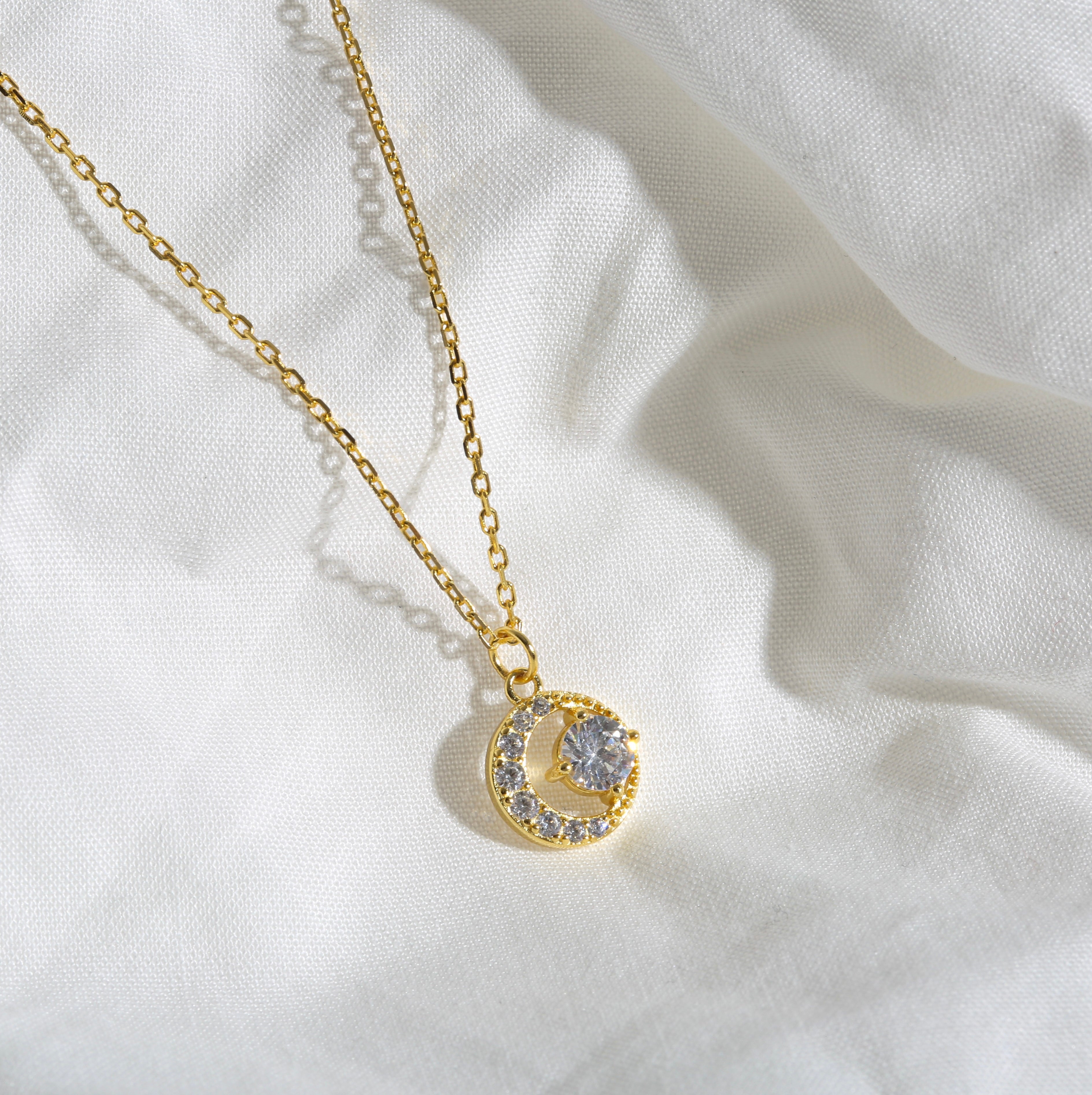 s925 Circle zirconia necklace 詳細画像1｜Misy Jewelry