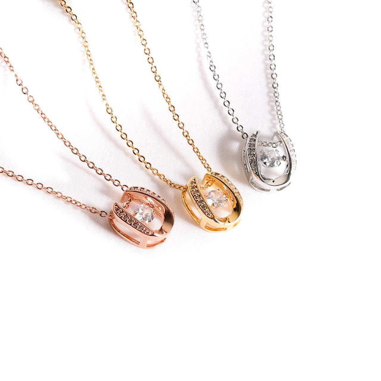 316L Horseshoe zirconia necklace 詳細画像3｜Misy Jewelry