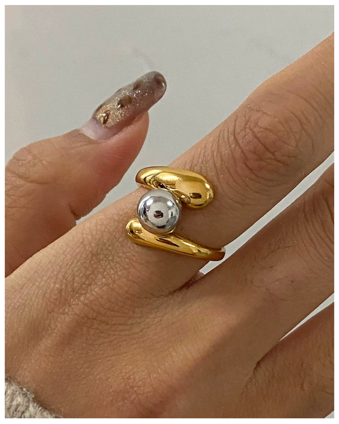 316L Bi-Color Sphere Bubble Ring4 詳細画像1｜Misy Jewelry