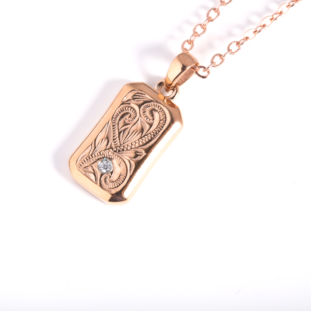 316L Hawaiian Square Zirconia Necklace 詳細画像1｜Misy Jewelry