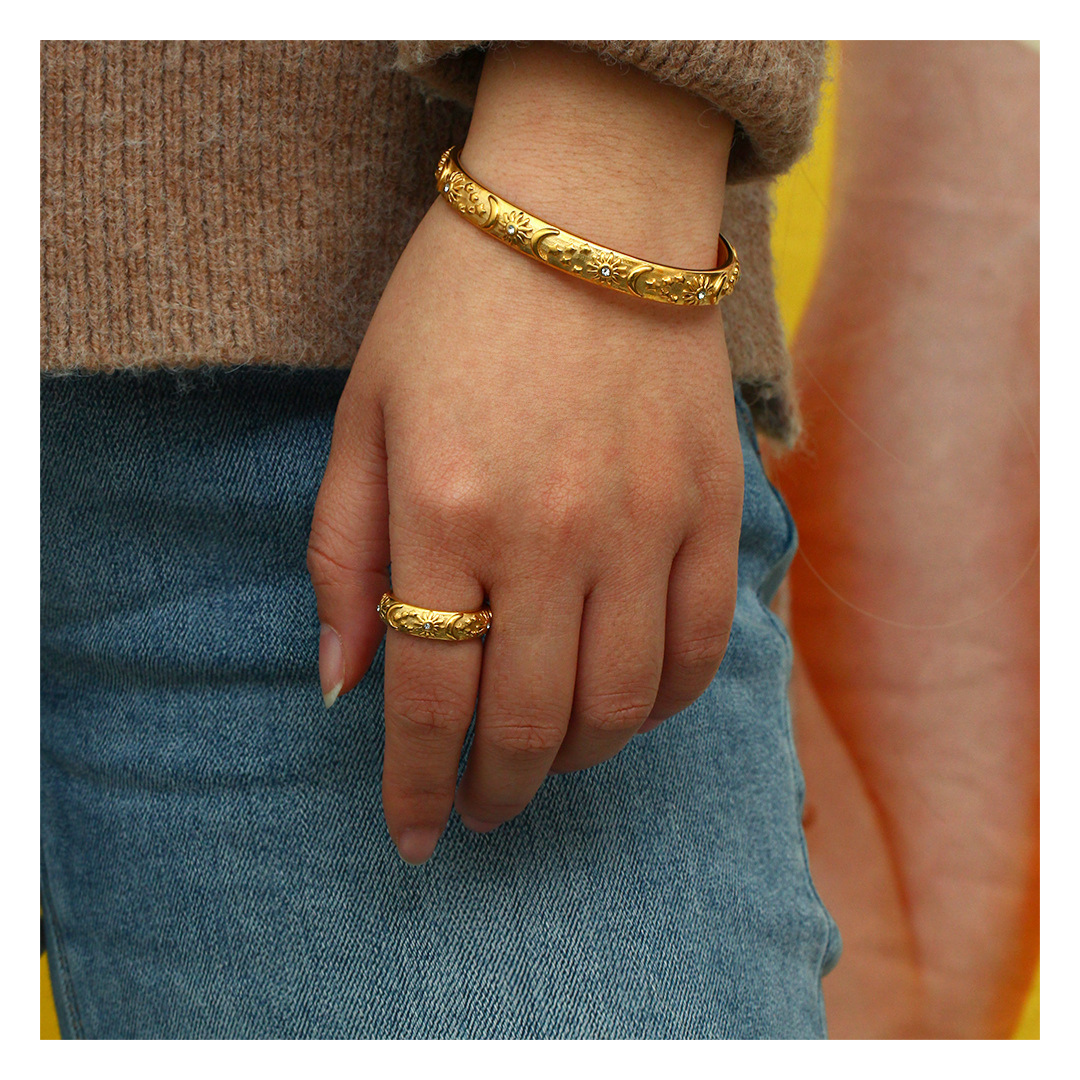 316L Sun Moon Ring 詳細画像1｜Misy Jewelry