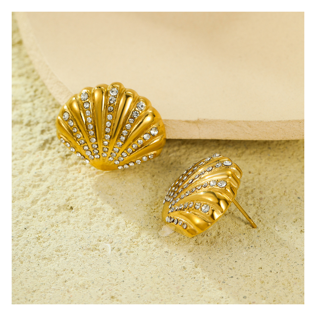 316LShell Stud Earrings 詳細画像5｜Misy Jewelry