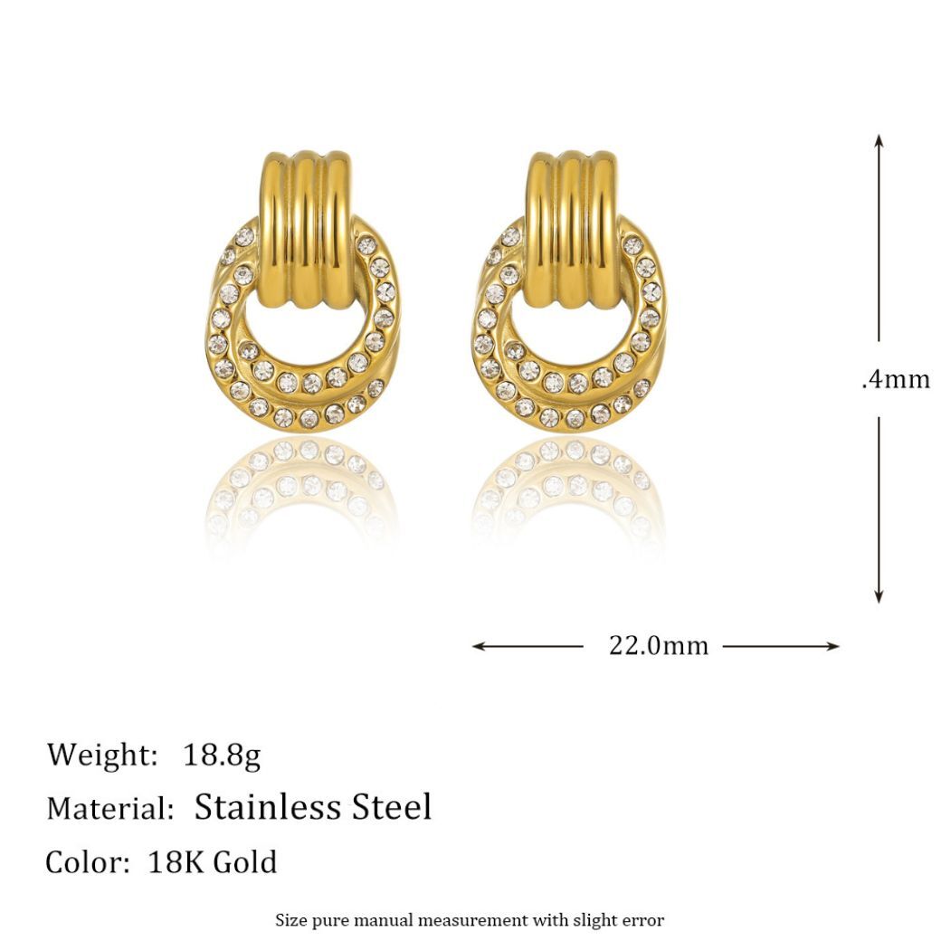 316L Loop Zirconia Earrings 詳細画像2｜Misy Jewelry