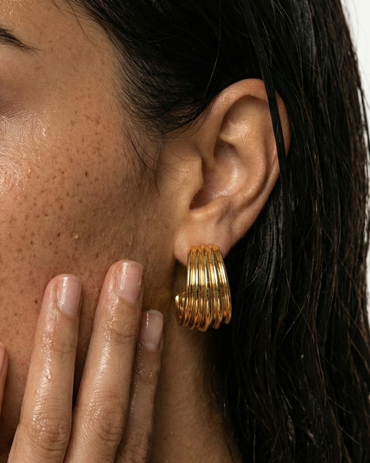 316L Layered Wave Hoops