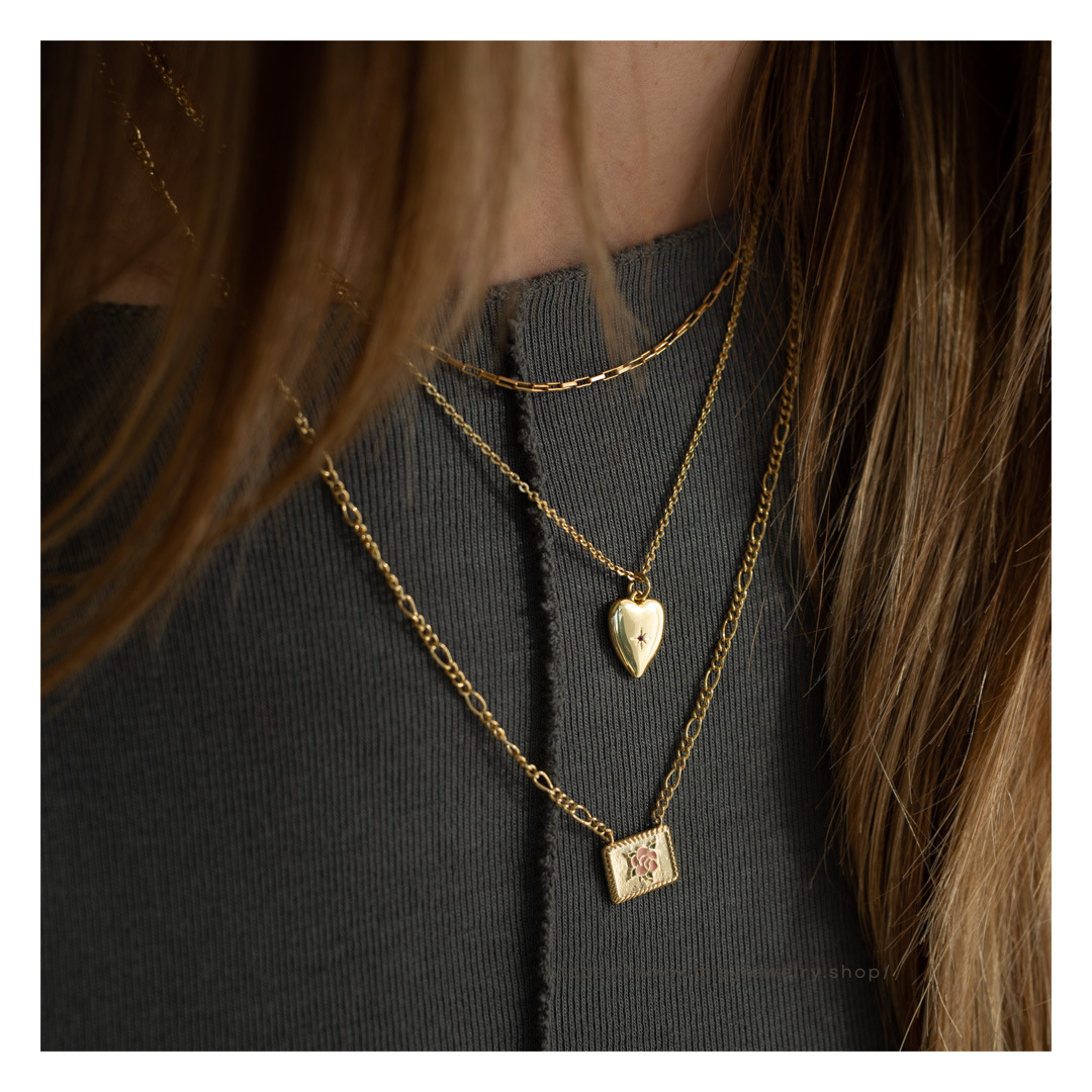 316L Rose Plate Necklace 詳細画像1｜Misy Jewelry