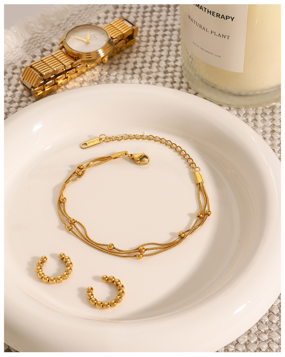 316L Twisted Bead Cord Bracelet - ブレスレット｜Misy Jewelry