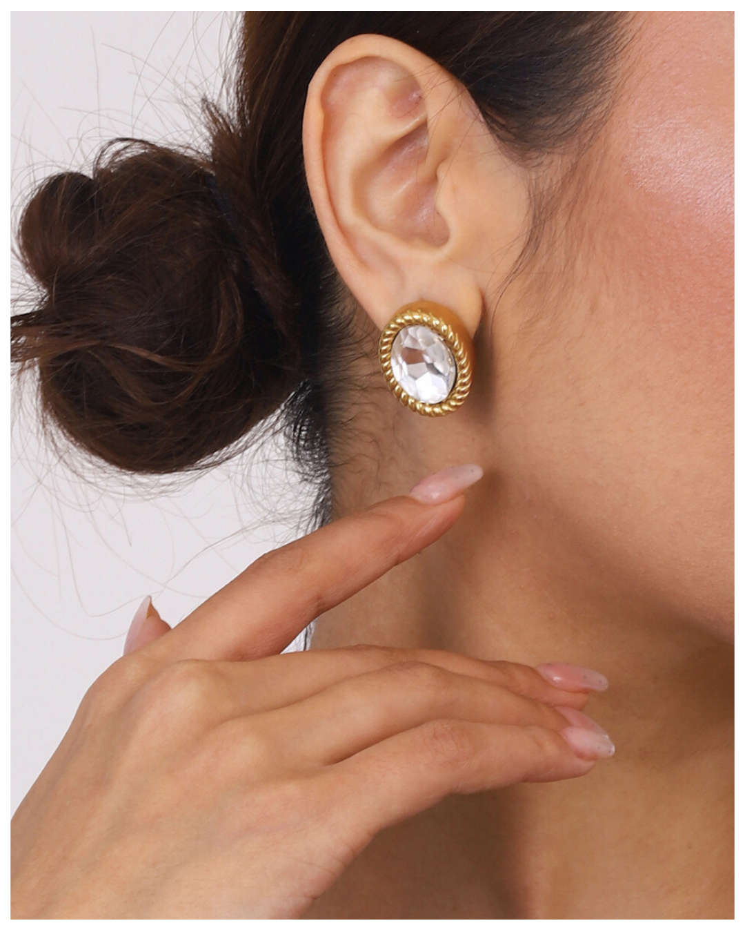 316L Oval Cut Frame Pierce - ピアス・イヤリング｜Misy Jewelry