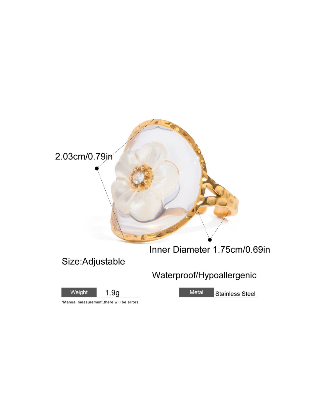 316L Flower Shell Art Ring — ディテール | リング | サージカルステンレス316L | Misy Jewelry