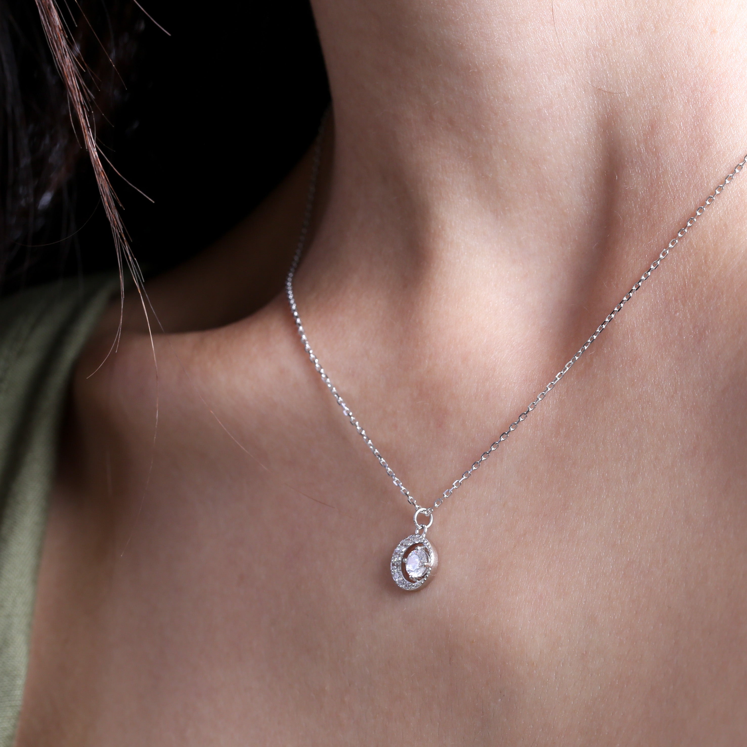 s925 Circle zirconia necklace 詳細画像2｜Misy Jewelry