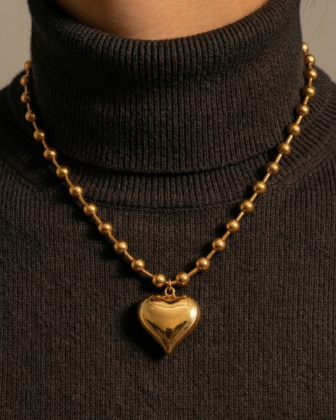 316L Ball Heart Necklace