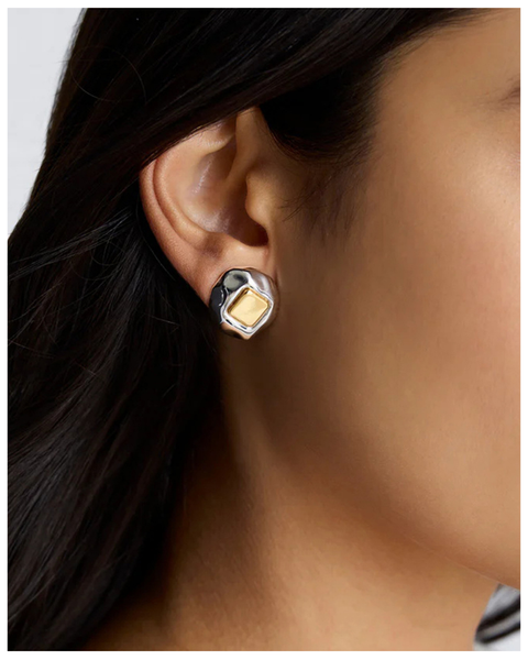 316L Organic Square Stud Pierce