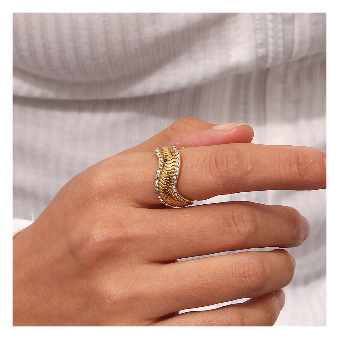 316L Wave Zirconia Ring 詳細画像5｜Misy Jewelry