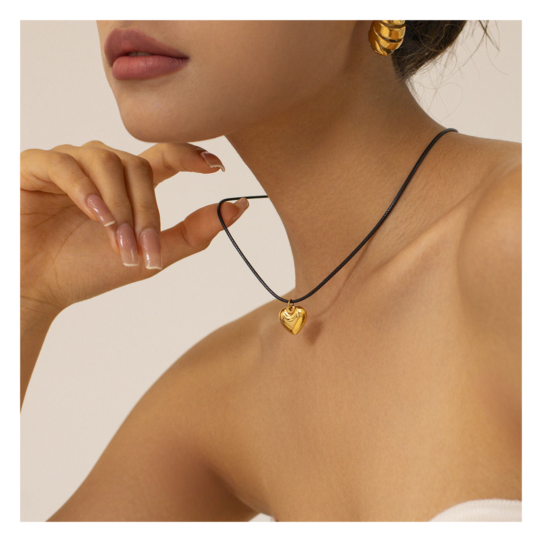 316L Rope Heart Necklace 詳細画像6｜Misy Jewelry