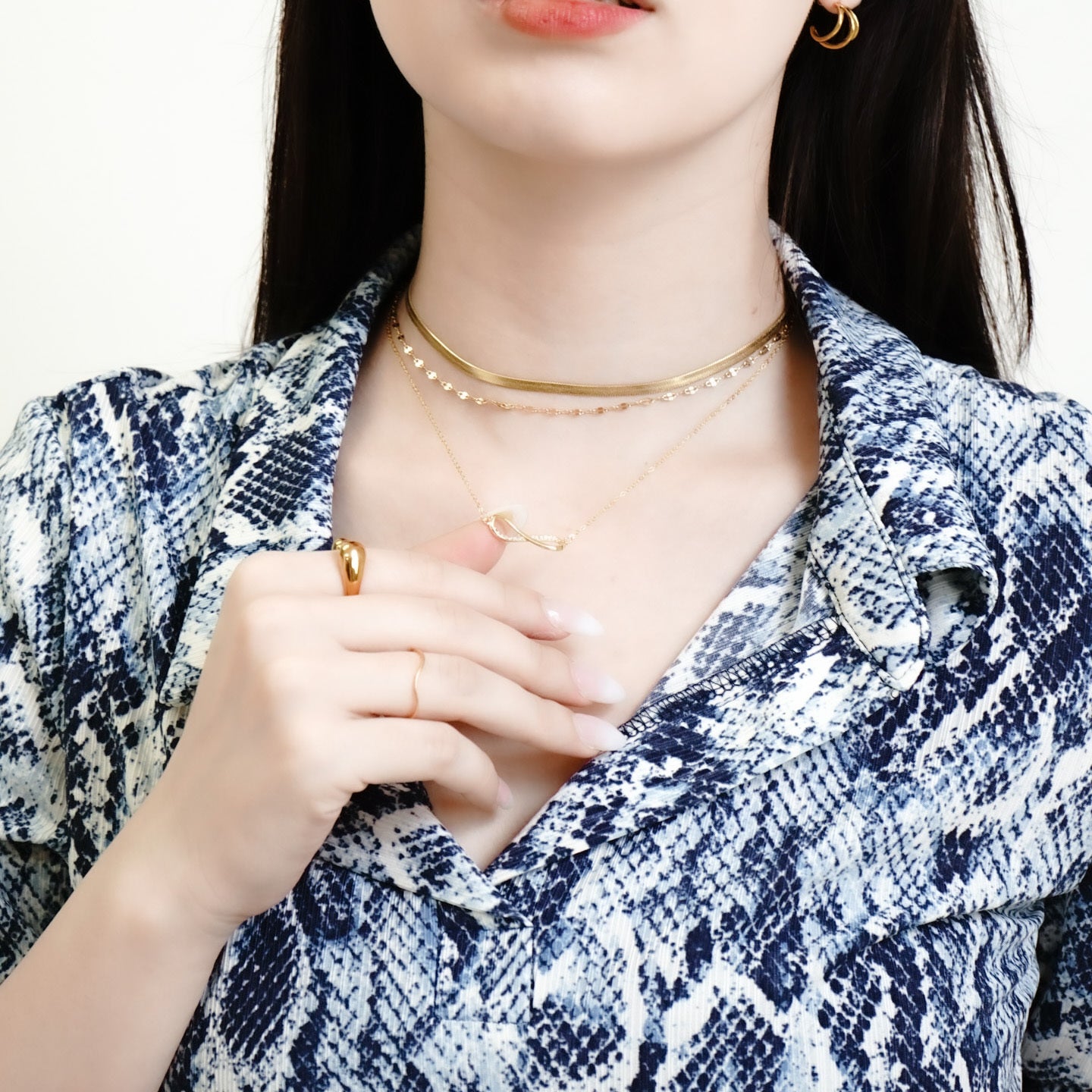 s925 Infinity necklace — 着用イメージ | ネックレス | サージカルステンレス316L | Misy Jewelry