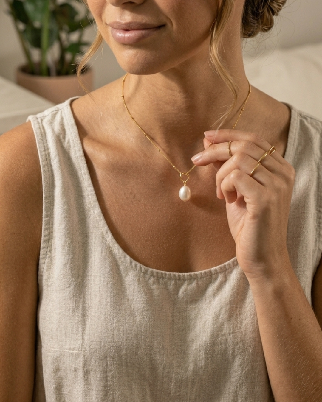 316L Eternal Pearl Necklace 詳細画像10｜Misy Jewelry