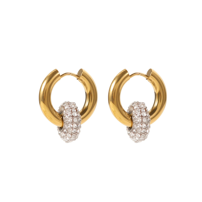 316L Zirconia Circle Earrings