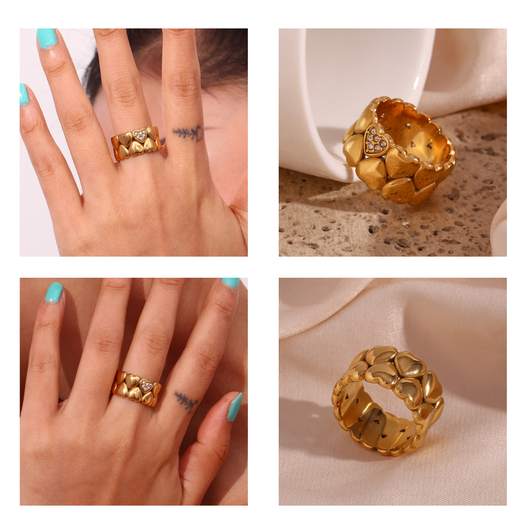 316L Scattered Heart Zirconia Ring — ディテール | リング | サージカルステンレス316L | Misy Jewelry