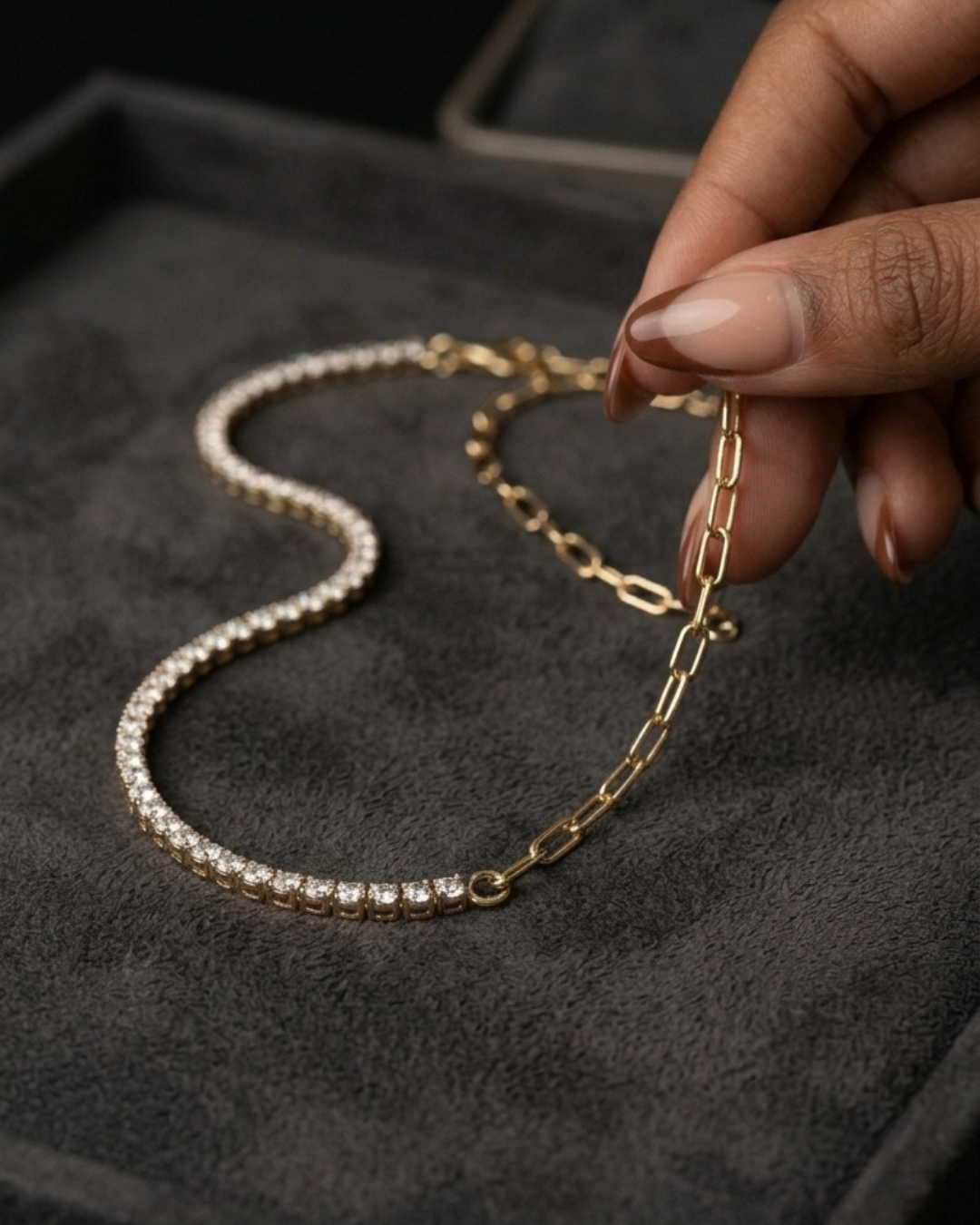 316L Chain & Zirconia Necklace 詳細画像3｜Misy Jewelry