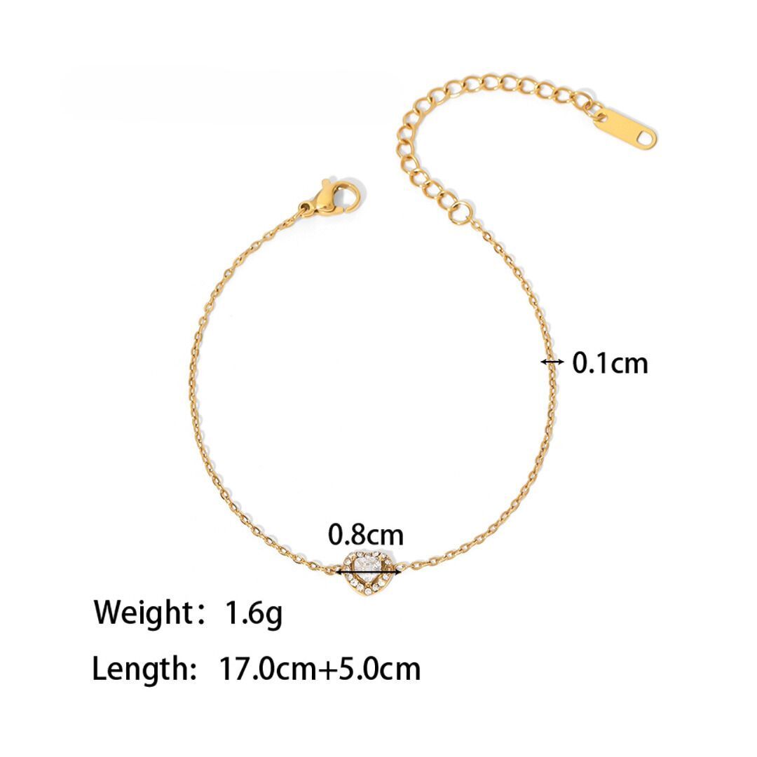 316L Heart Bracelet — 着用イメージ | ブレスレット | サージカルステンレス316L | Misy Jewelry