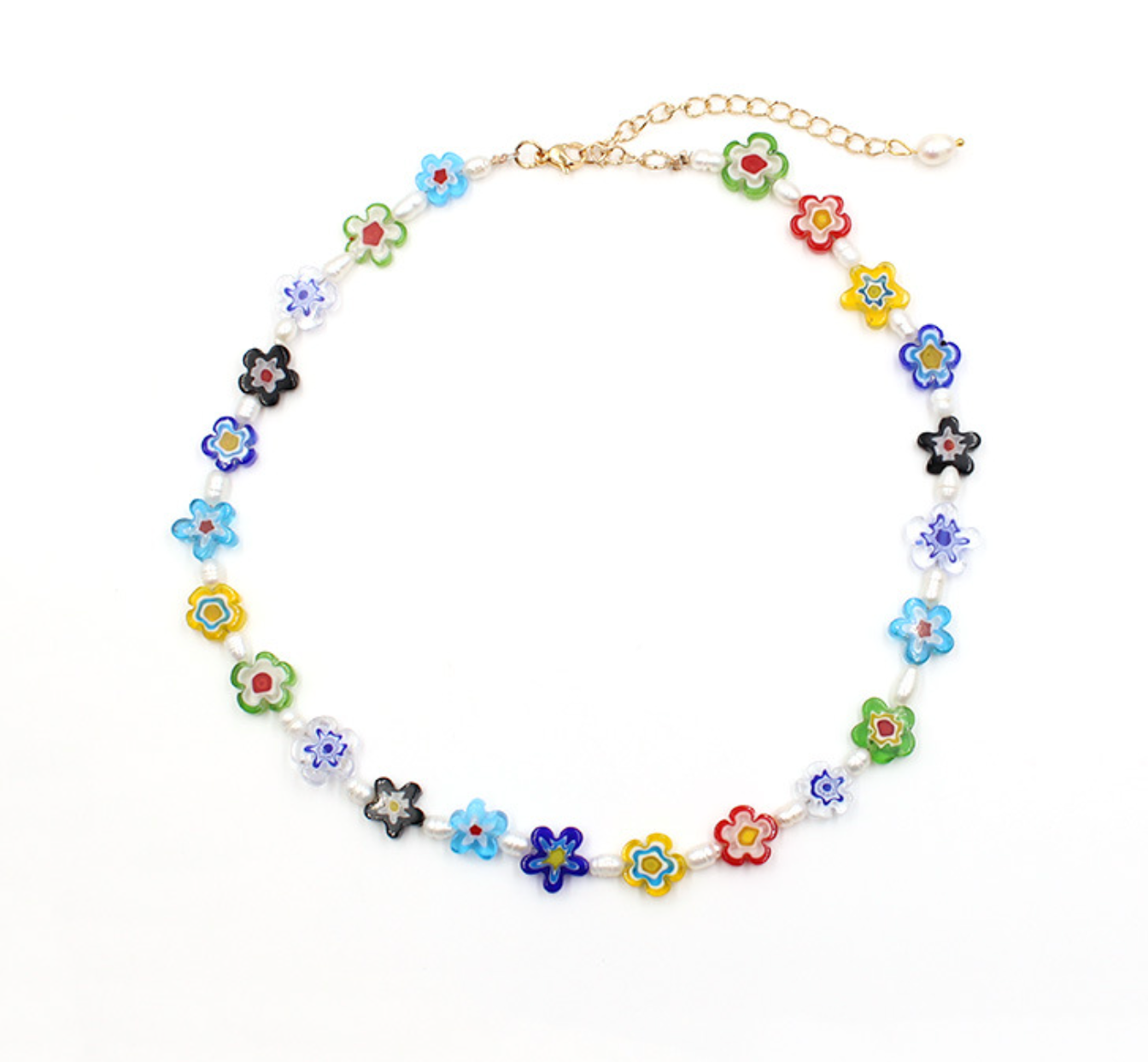 316L Millefiori Perl necklace 1