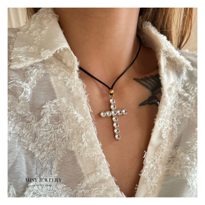316L Rope Big Cross Necklace