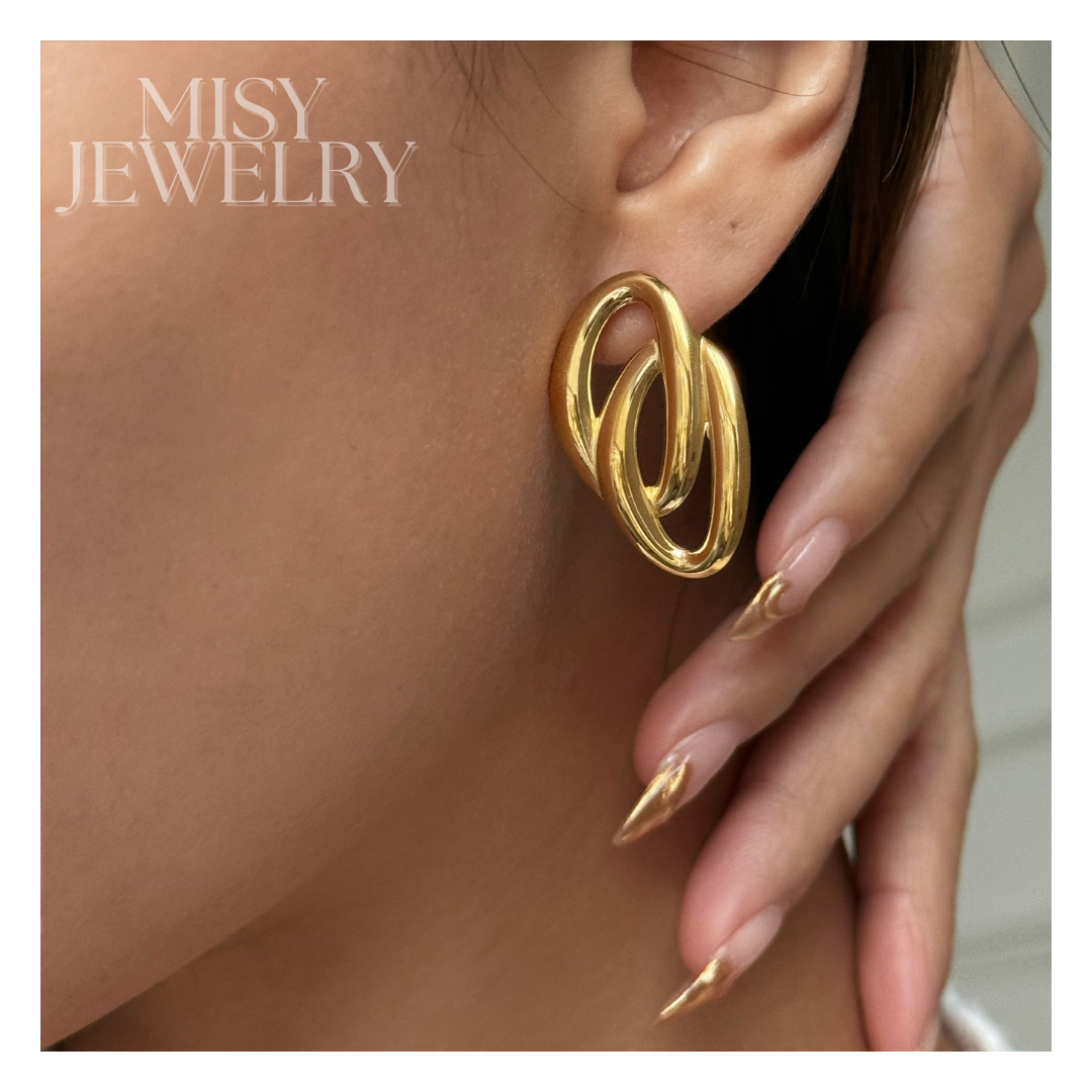 316L Double Oblong Pierce — 着用イメージ | リング | サージカルステンレス316L | Misy Jewelry