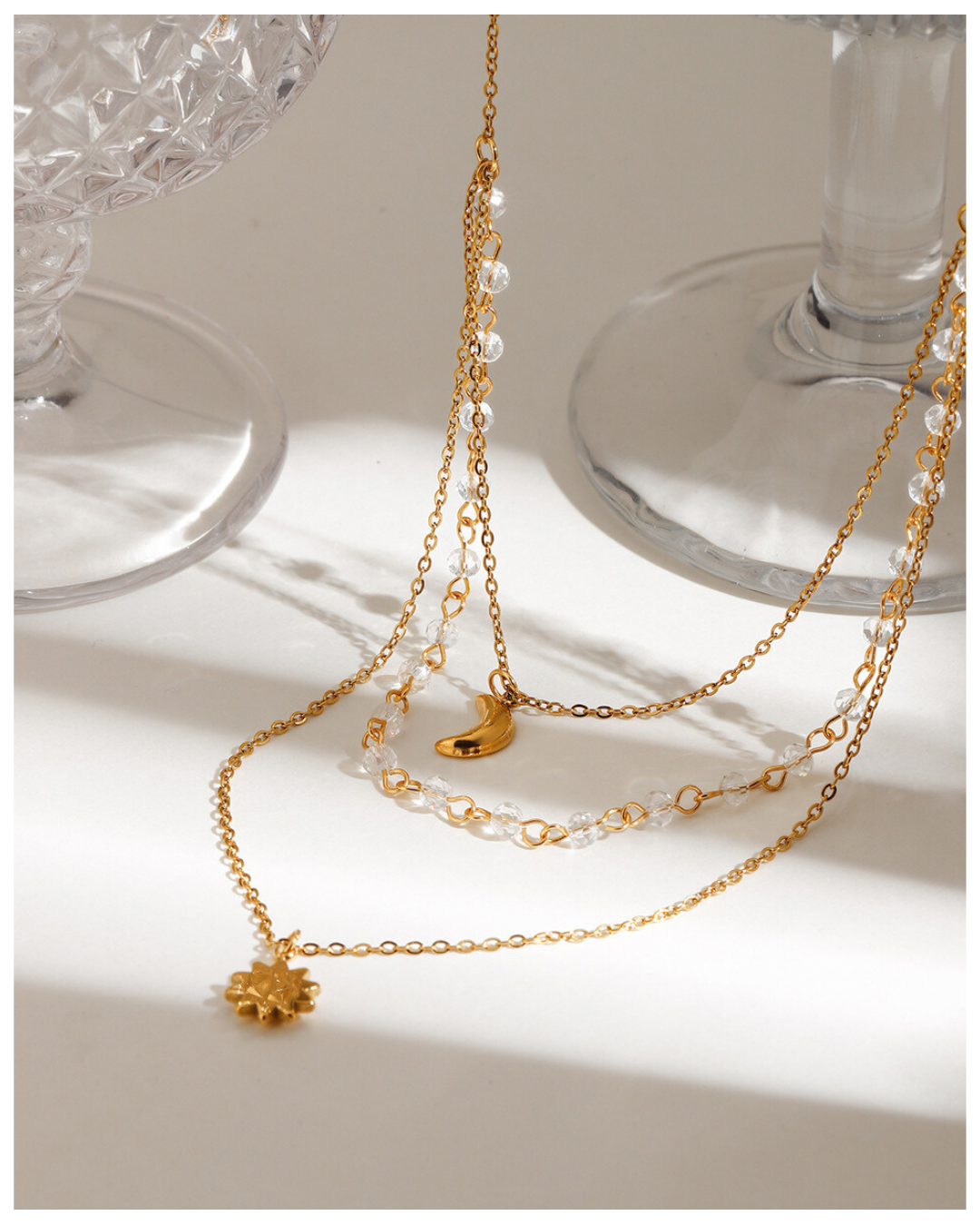 316L Sun & Moon Layered Necklace — ディテール | ネックレス | サージカルステンレス316L | Misy Jewelry