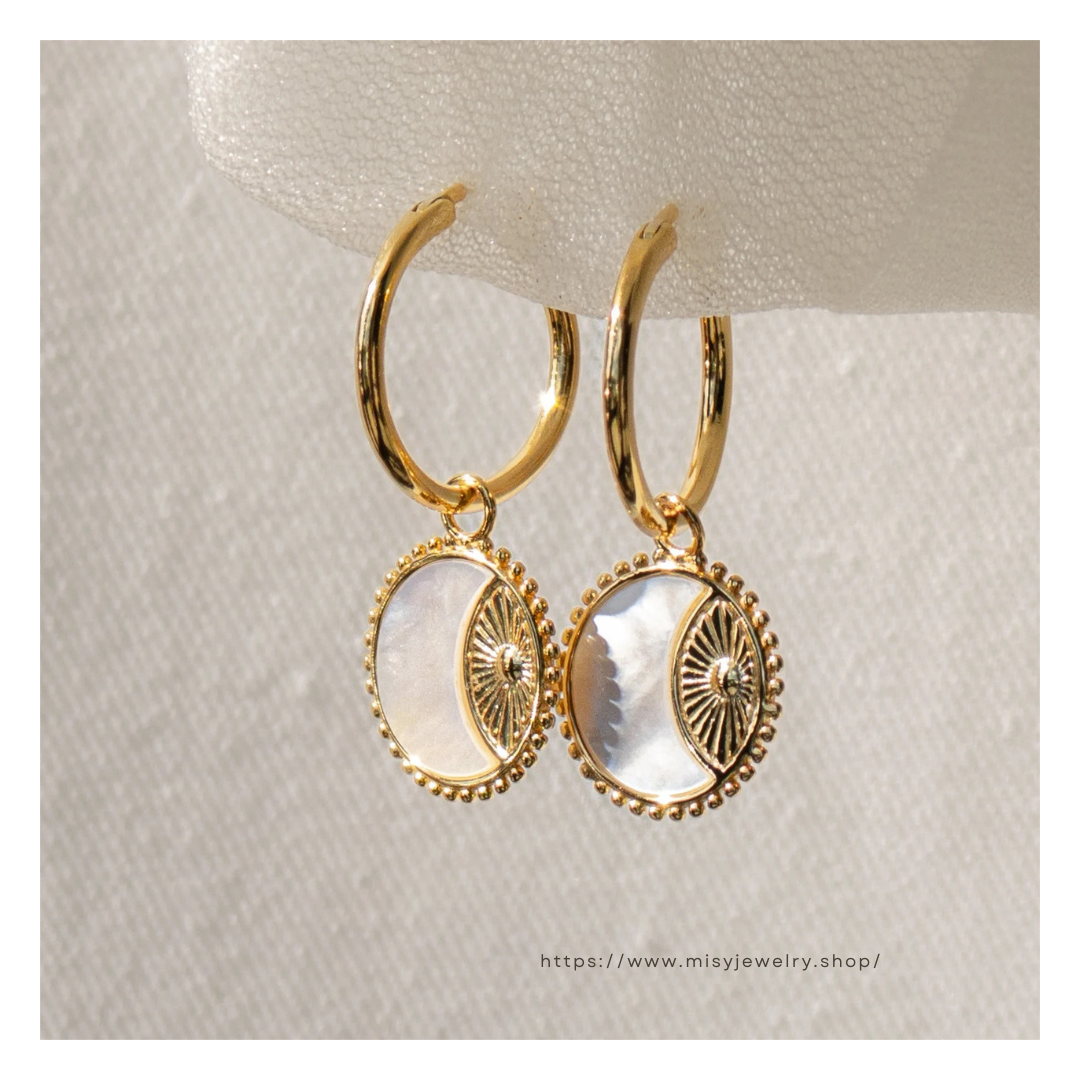 316L Moon Perl Pierce 詳細画像1｜Misy Jewelry