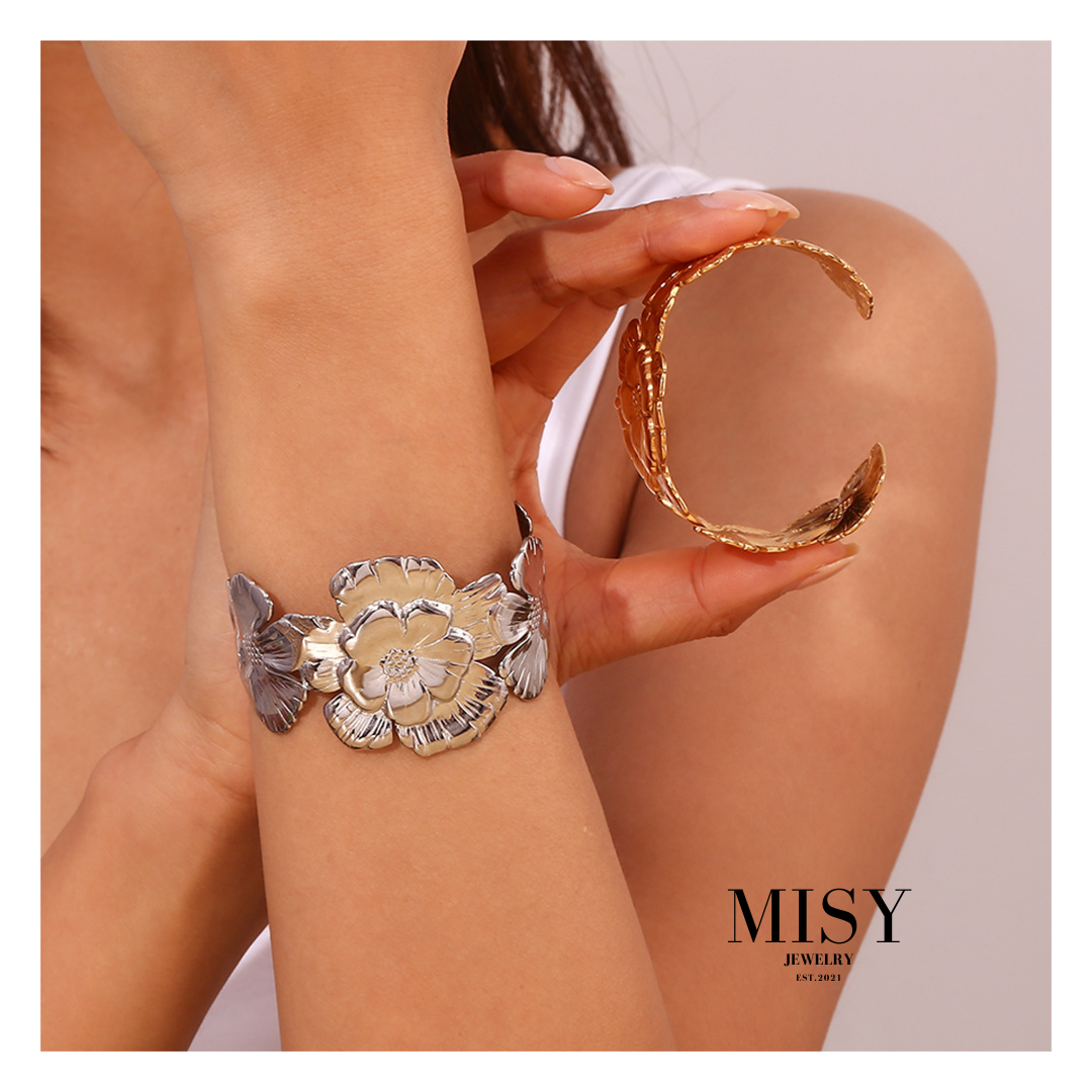 316L Flower Bangle — ディテール | ブレスレット | サージカルステンレス316L | Misy Jewelry