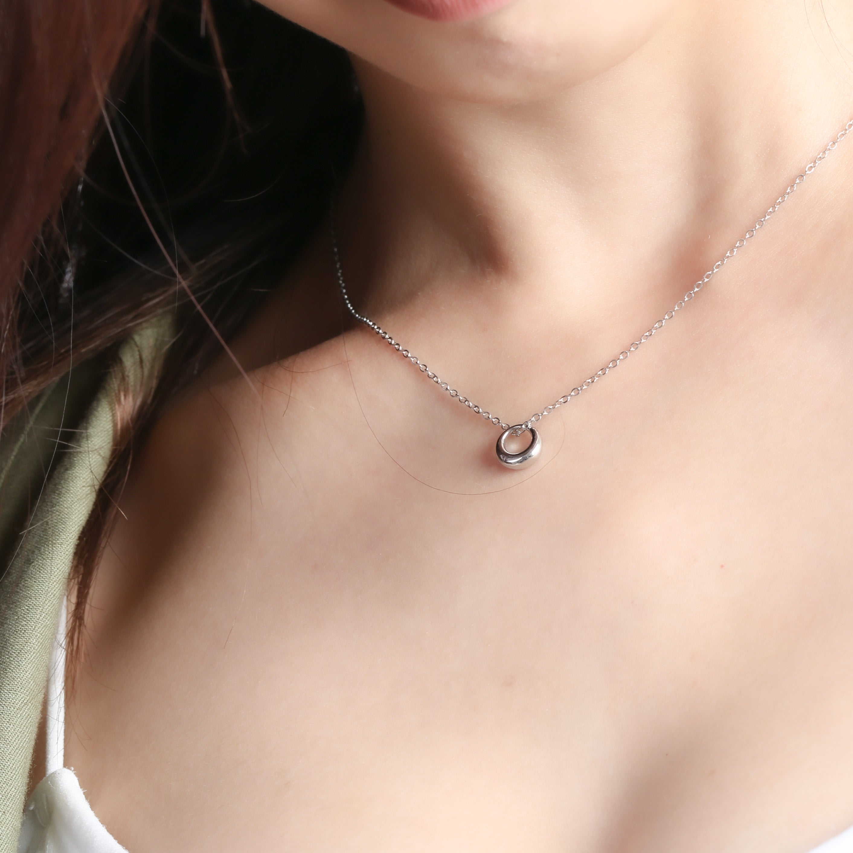 s925 Round circle necklace