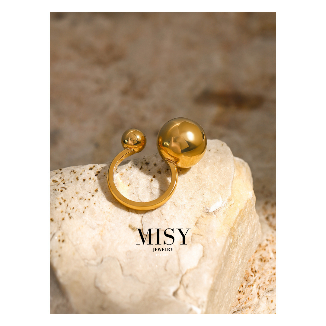 316L Elegant Sphere Ring2 詳細画像5｜Misy Jewelry