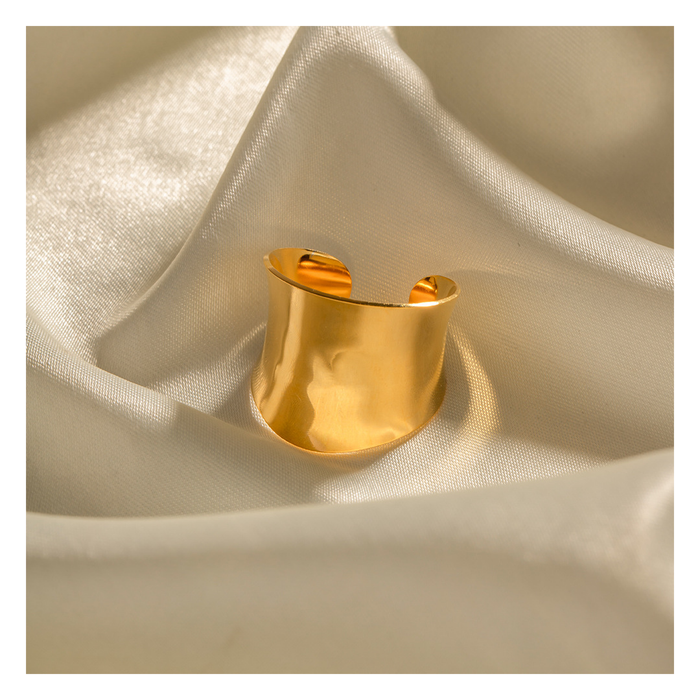 316L Golden Smooth Adjustable Ring