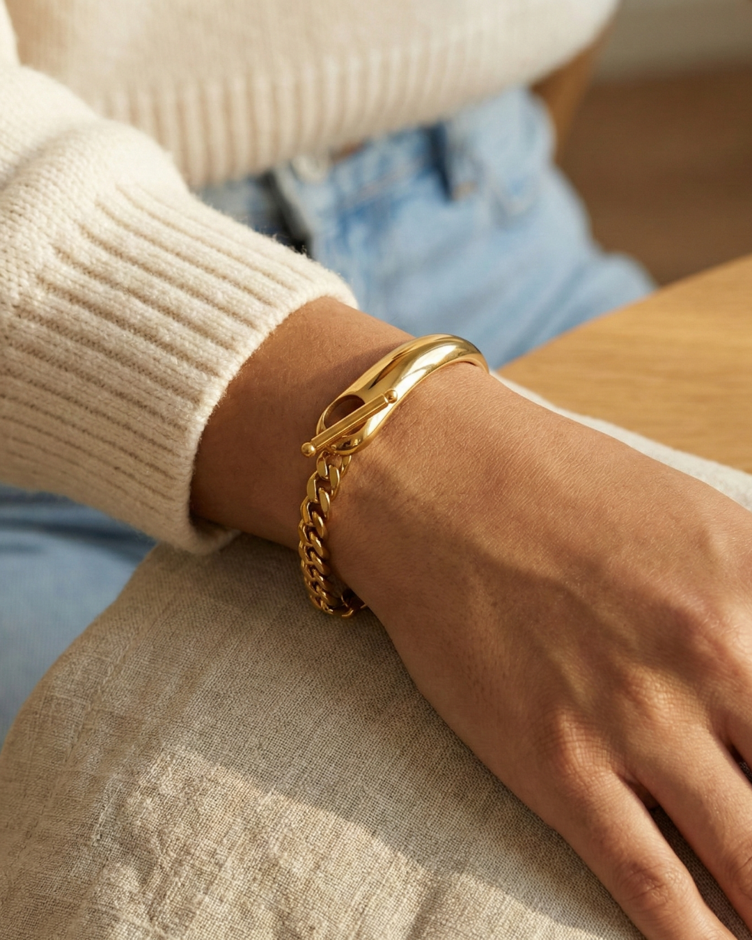 316L T-Bar Curve Chain Bracelet — ディテール | ネックレス | サージカルステンレス316L | Misy Jewelry